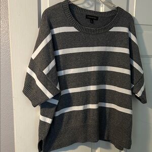 Banana Republic Gray and White Striped Sweater